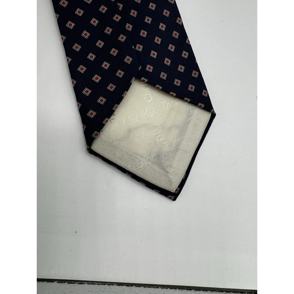Christian Dior Men's 100% Silk Made In The USA Of Imported Fabric Navy Blue A2